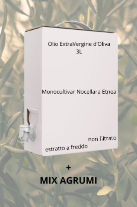 Image de Olio EVO Monocultivar Nocellara dell'Etna Bag in Box 3 Litri + MIX DI AGRUMI